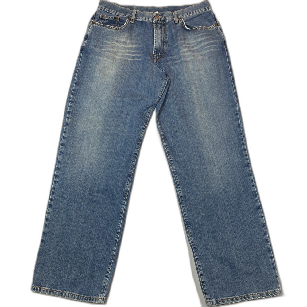 Vnt 90’s LUCKY BRAND RELAXED STRAIGHT Jeans Mens Size 34 (FITS 33x31) Blue USA
